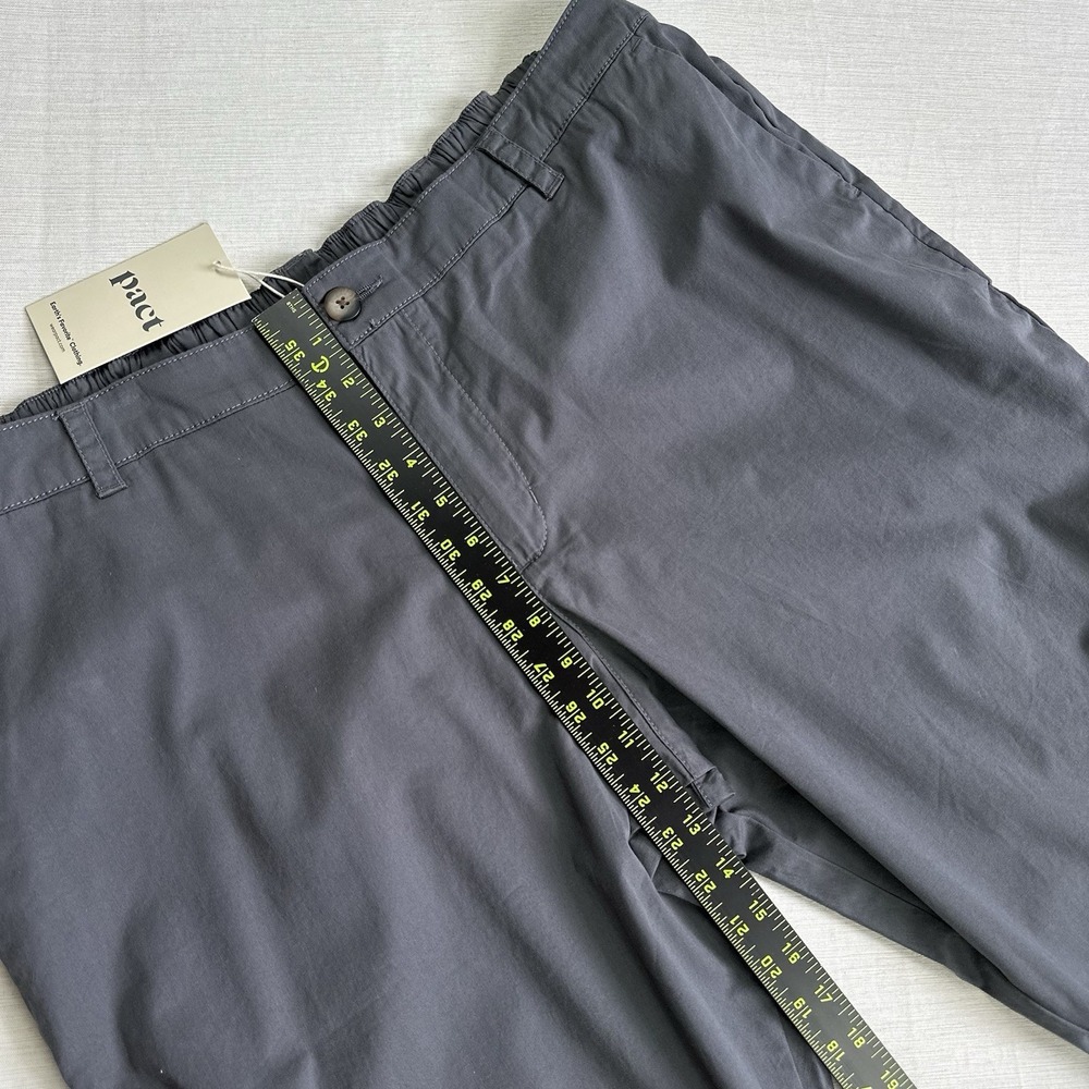 NWT PACT Chino Pants Stretch Organic Cotton Tapered Ankle Women XXL Gray Minimal - Picture 9 of 10